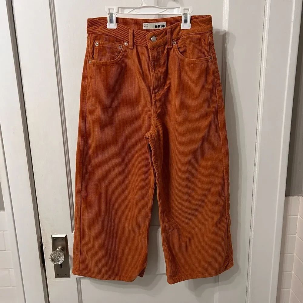 Topshop Women's Rust Corduroy Jeans